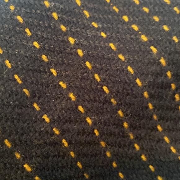 NWOT & Vintage Black & Mustard Warm Wrap with Fringe - Picture 8 of 9